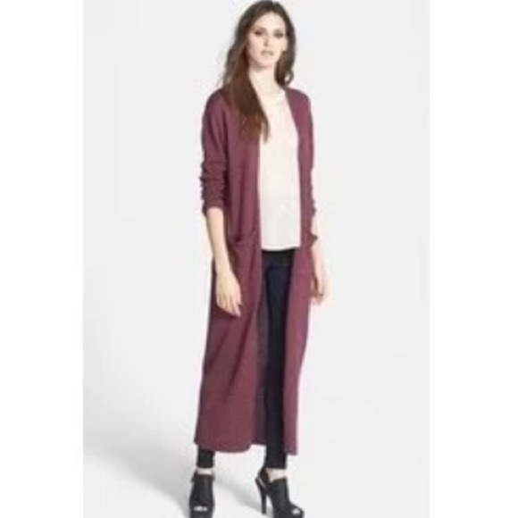 Leith burgundy maxi long Duster Cardigan - Picture 1 of 1